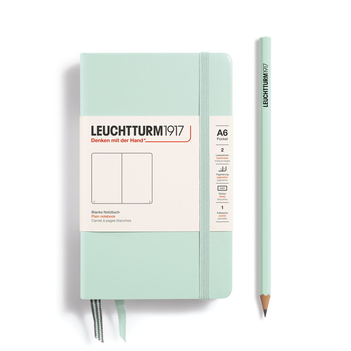 Mint Green Pocket A6 Classic Notebook (Hardcover)