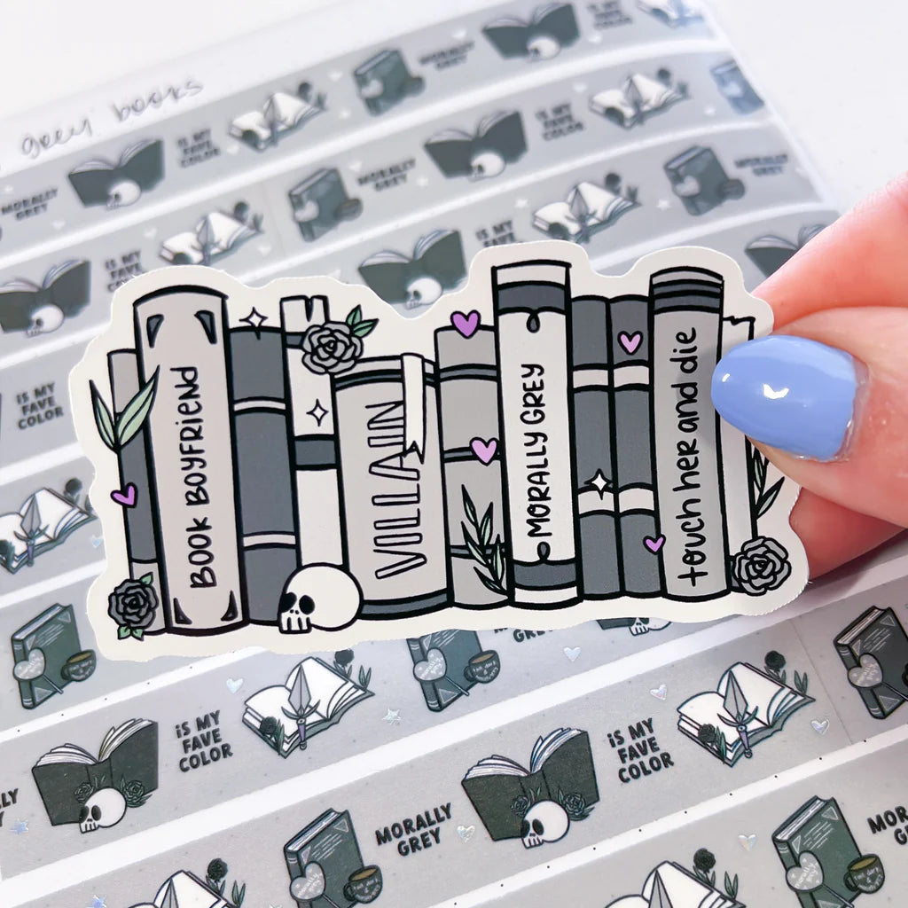 Morally Grey Books Vinyl Die Cut Sticker