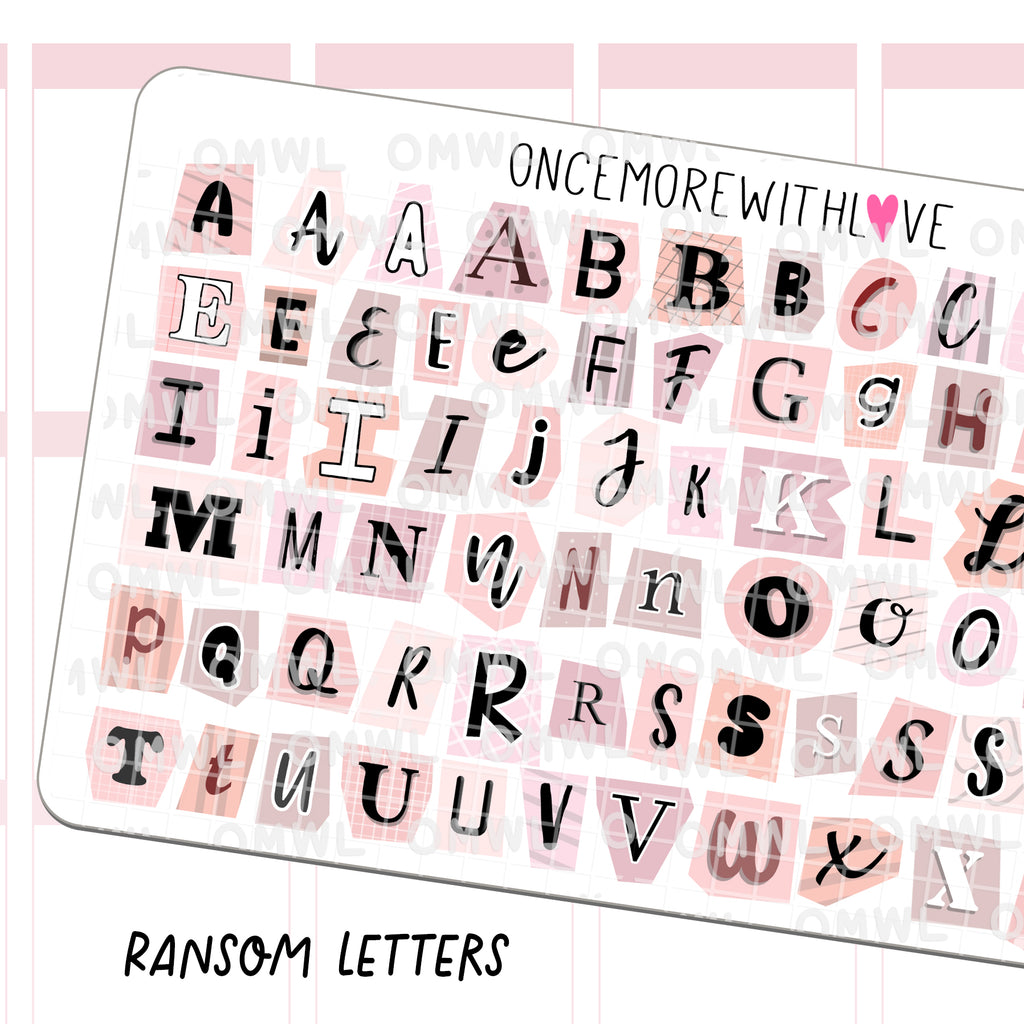 Pink Ransom Note Letters Ransom Letters (Munchkin Pink)
