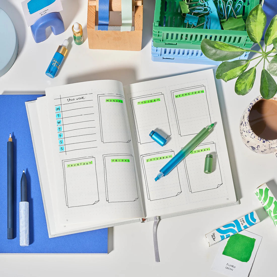 Ori – the infinitely refillable highlighter (Blue Green)