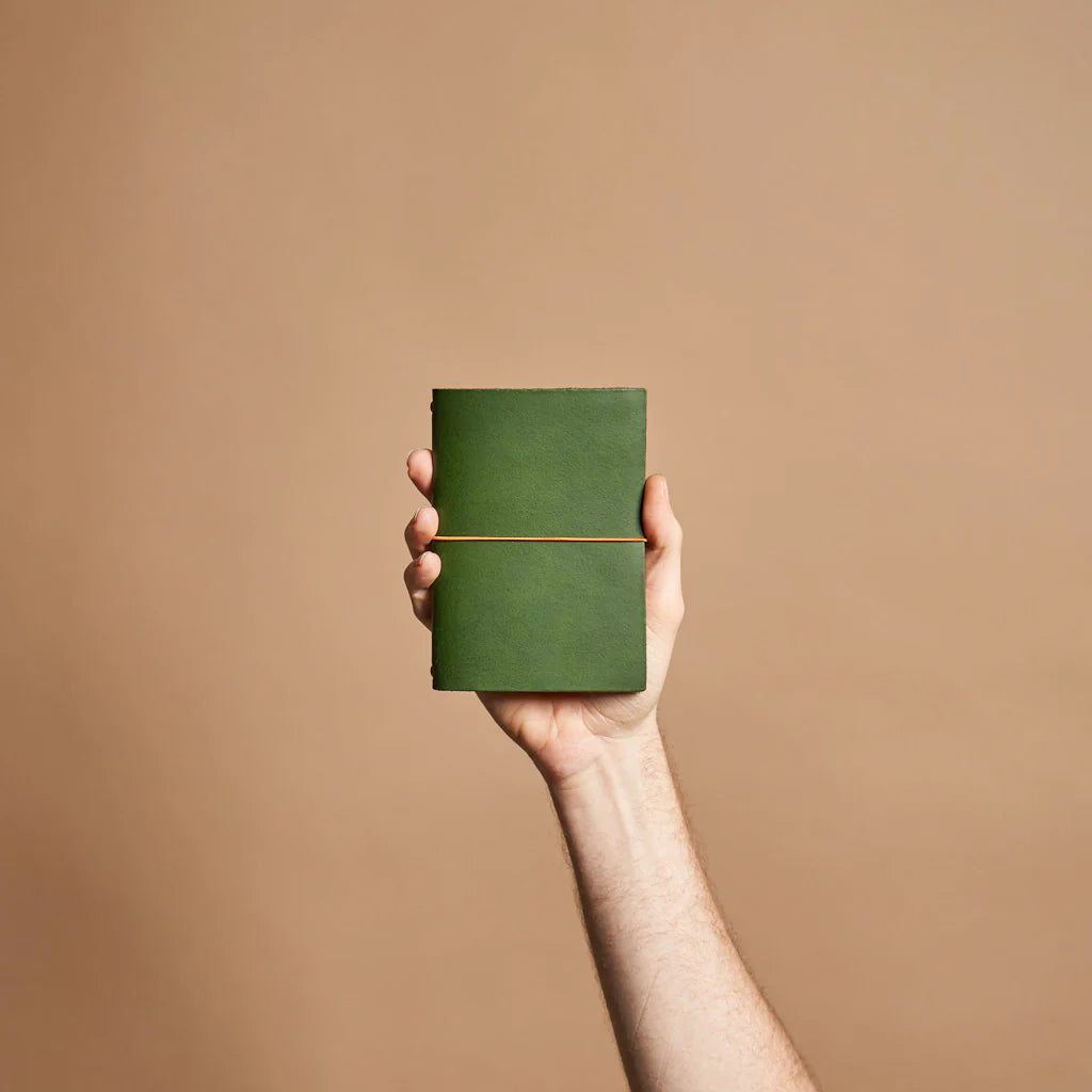 grand voyageur leather journal botany green (pocket)