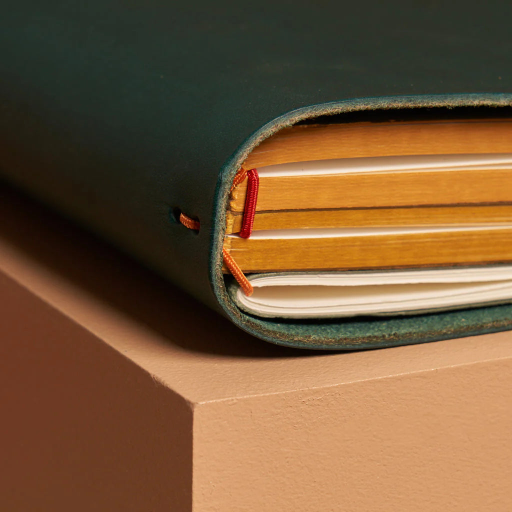 grand voyageur leather journal petrol blue (pocket)