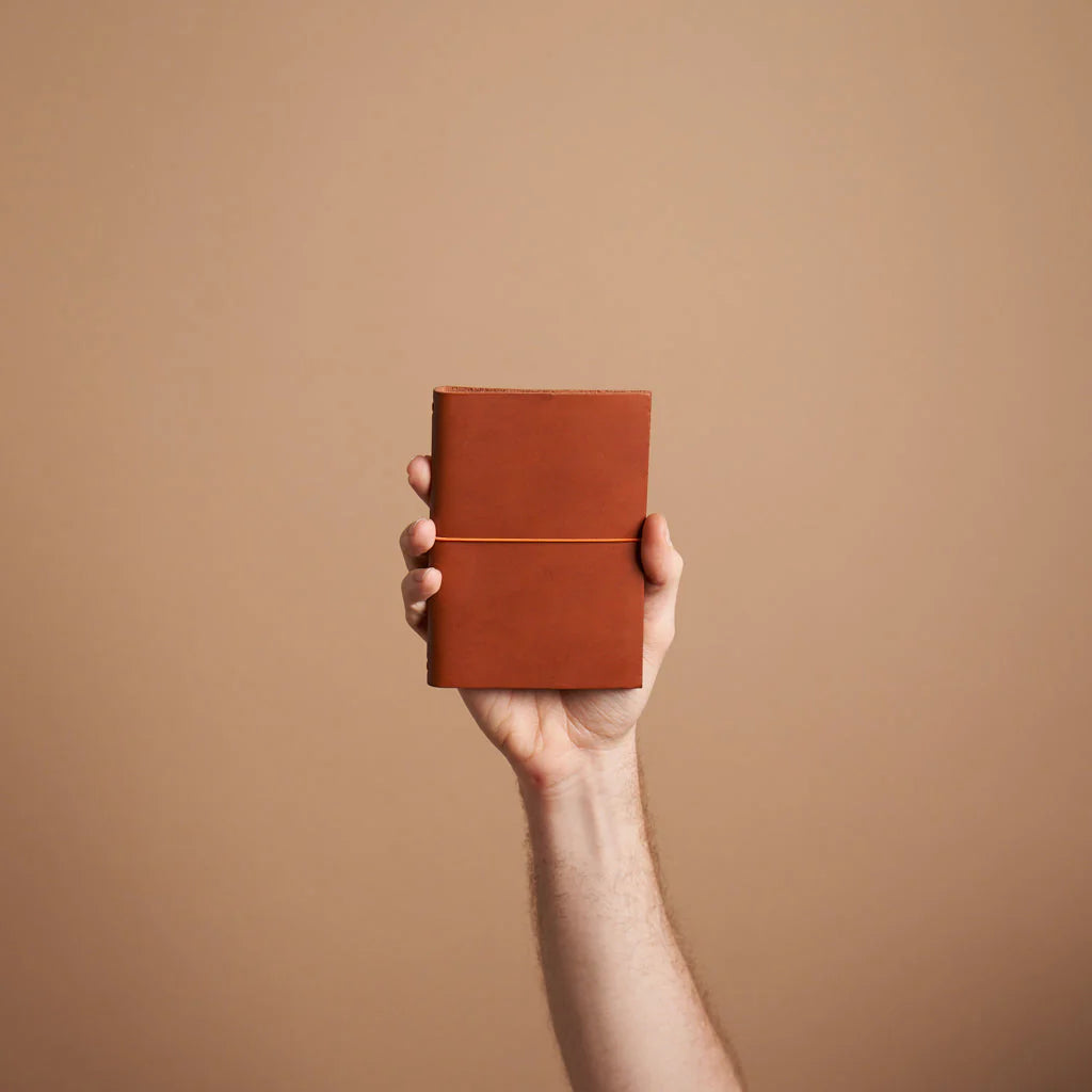 grand voyageur leather journal cognac (pocket)