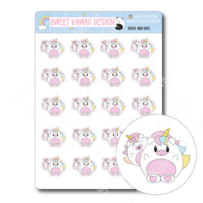 Kawaii Peggy and Kid Stickers