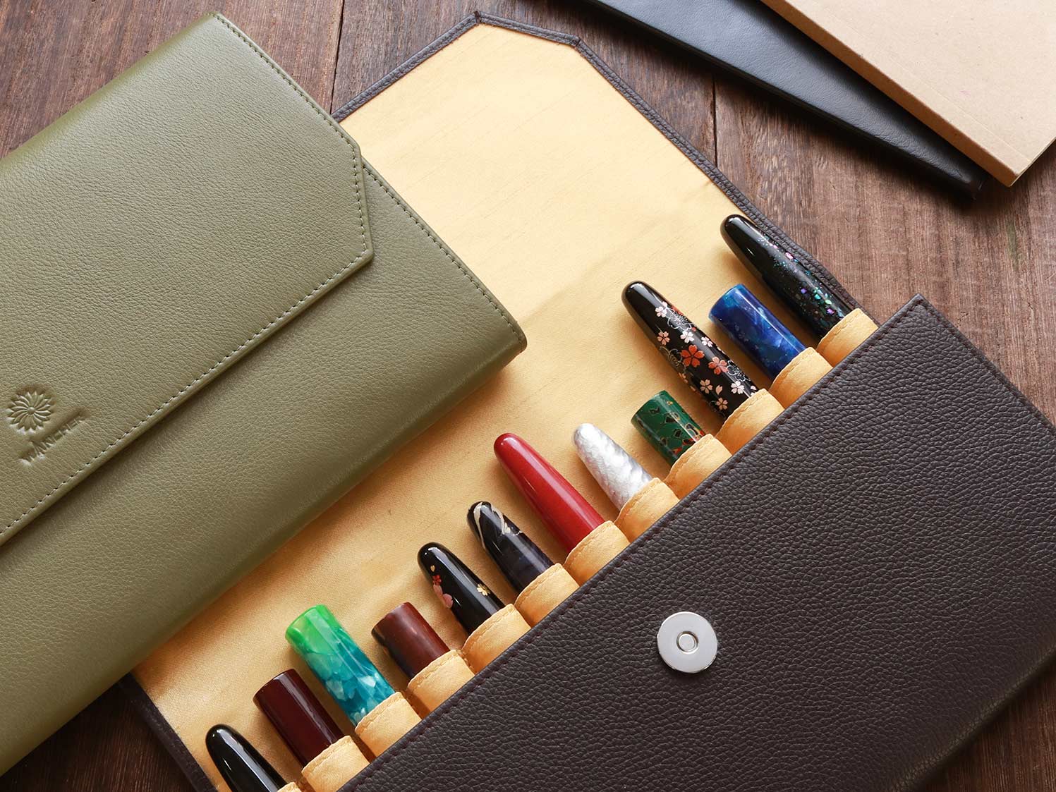 Penfolium 12 Pen Portfolio Olive