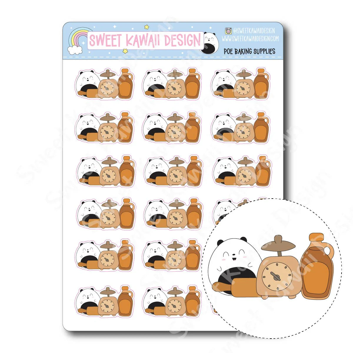 Kawaii Poe Stickers - Baking Supplies