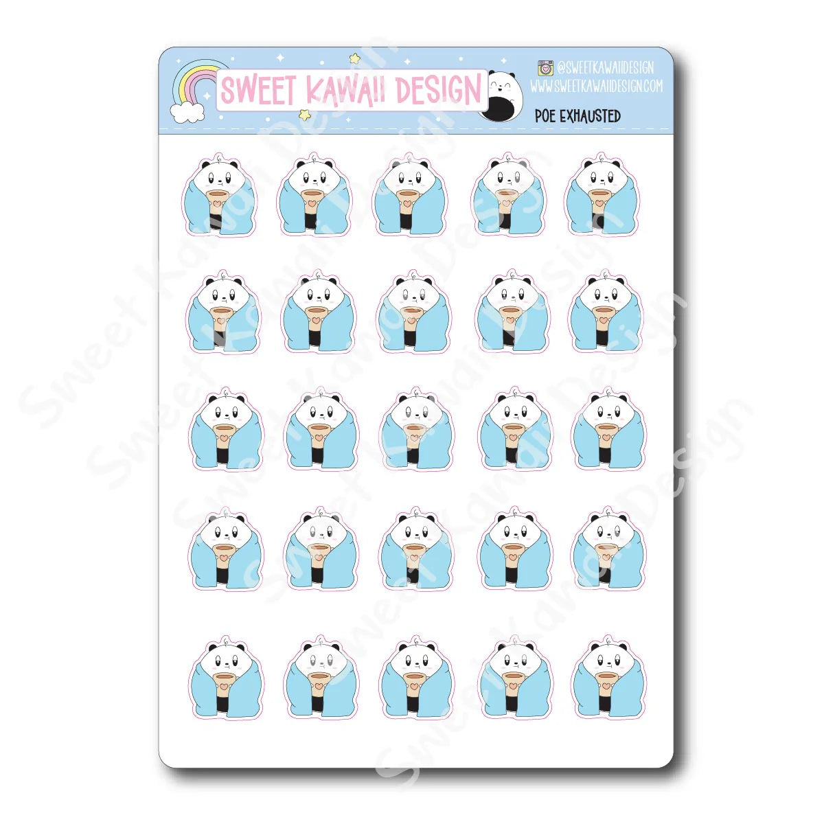 Kawaii Poe Stickers - Exhausted