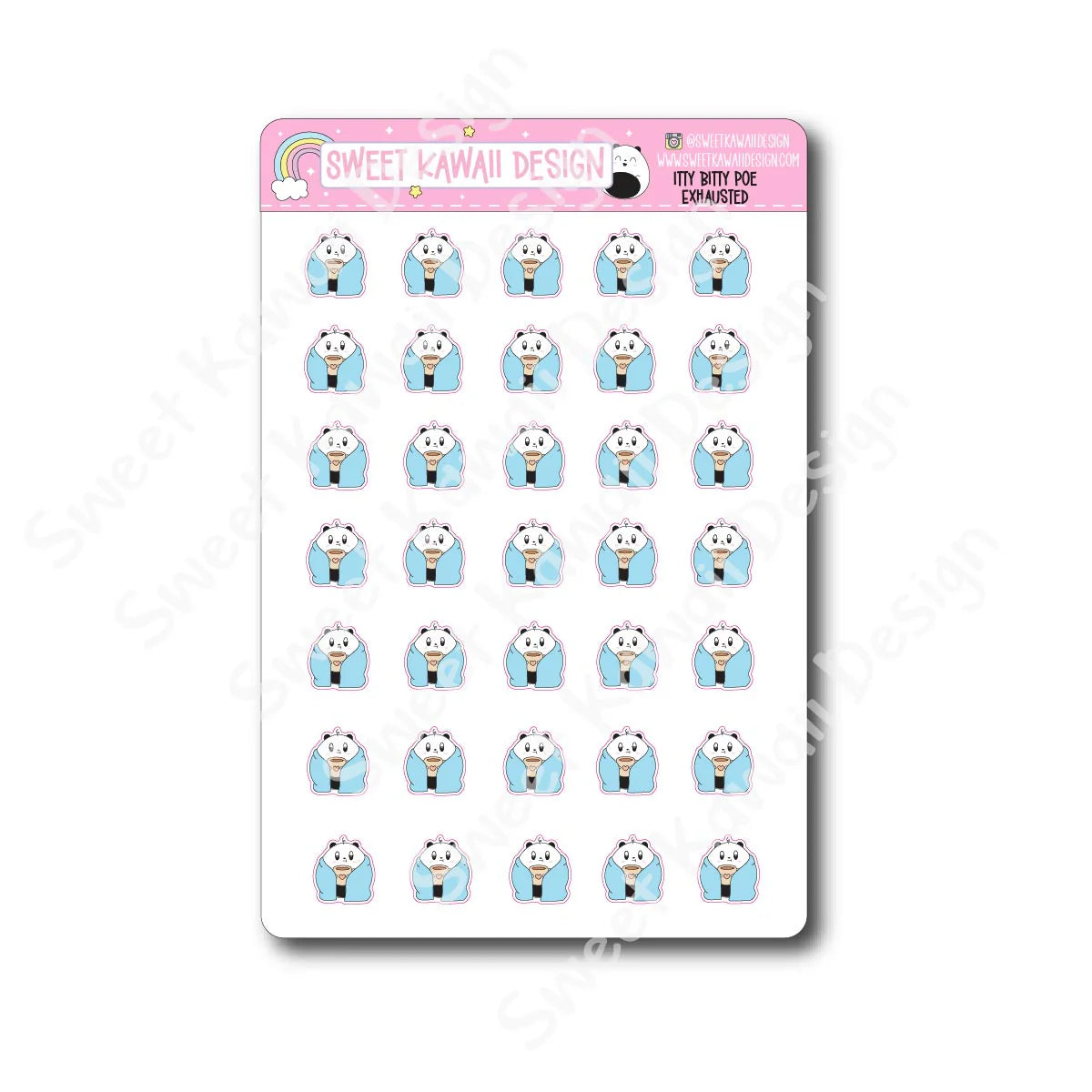 Kawaii Poe Stickers - Exhausted