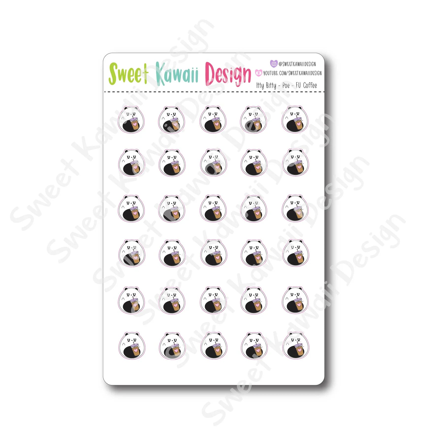 Kawaii Poe Stickers - FU Coffee