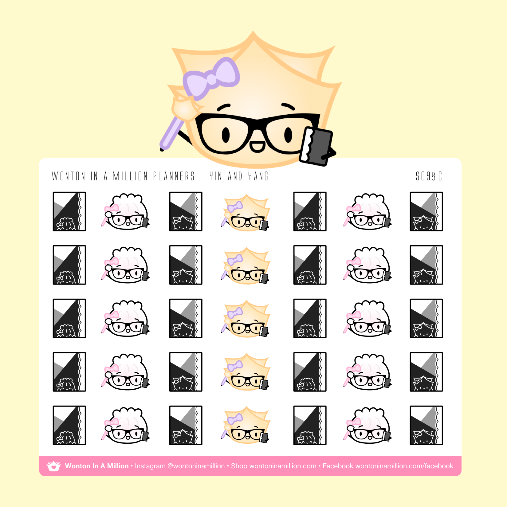 S098c | Yin & Yang Planners Stickers