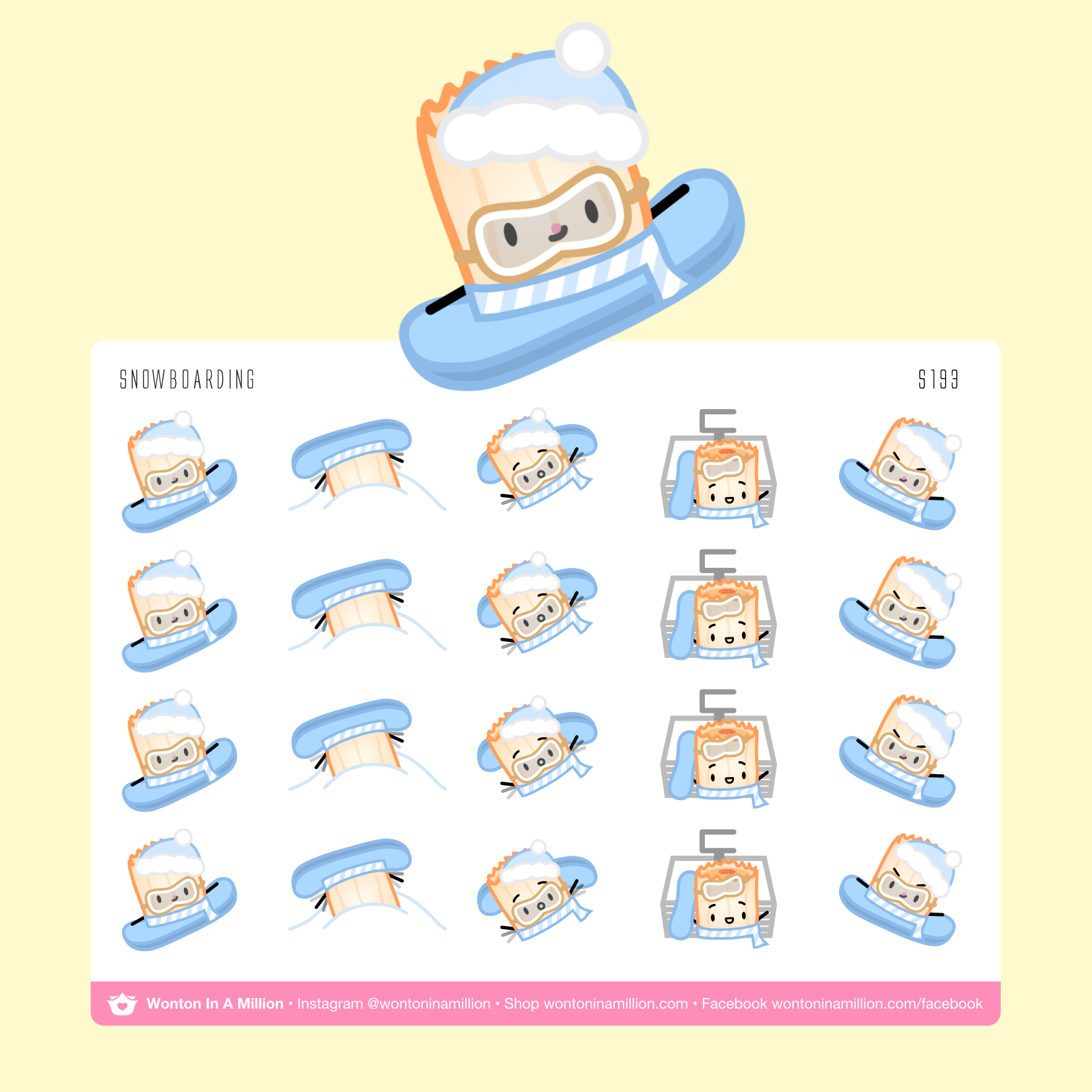 S193 | Snowboarding Stickers