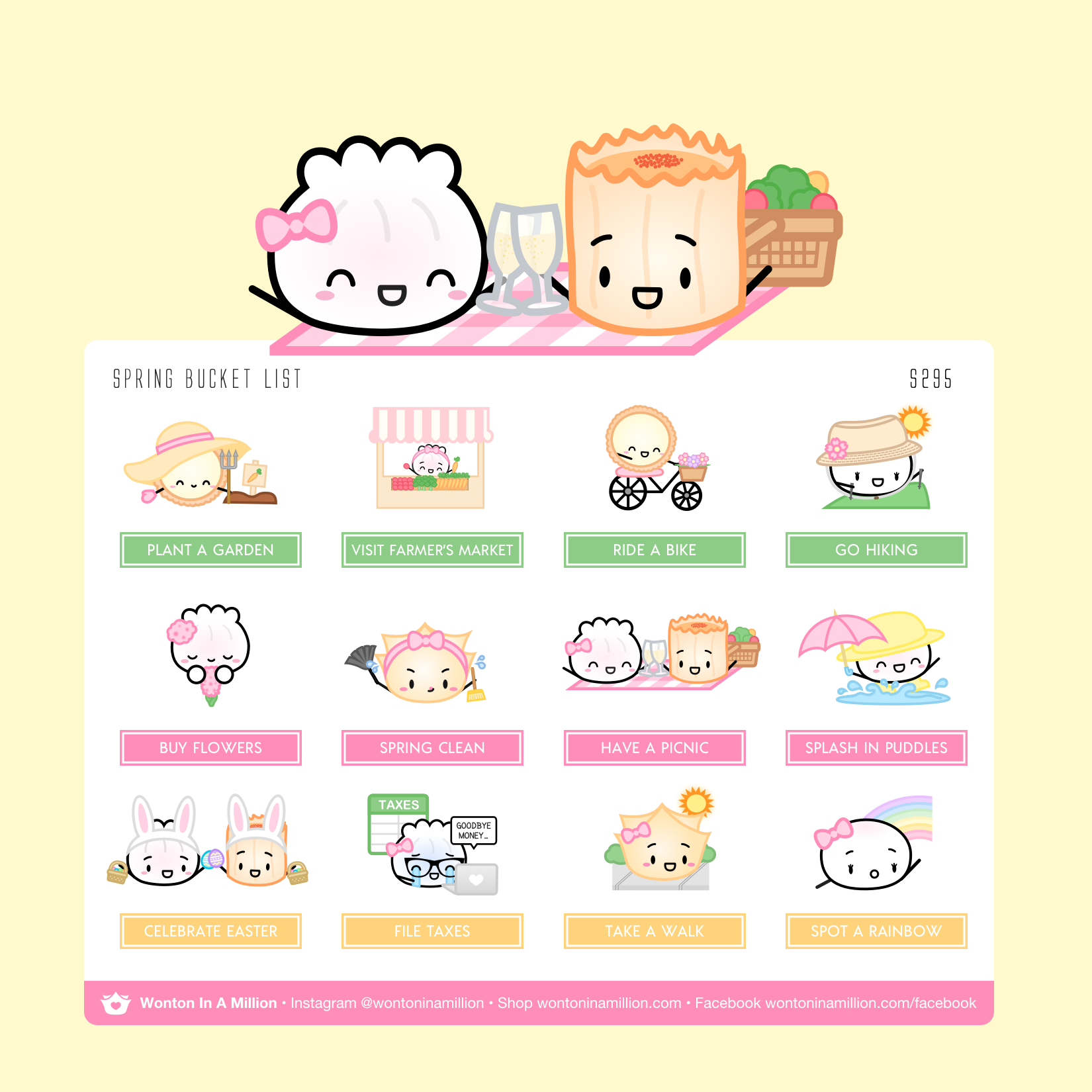 S295 | Spring Bucket List Planner Stickers
