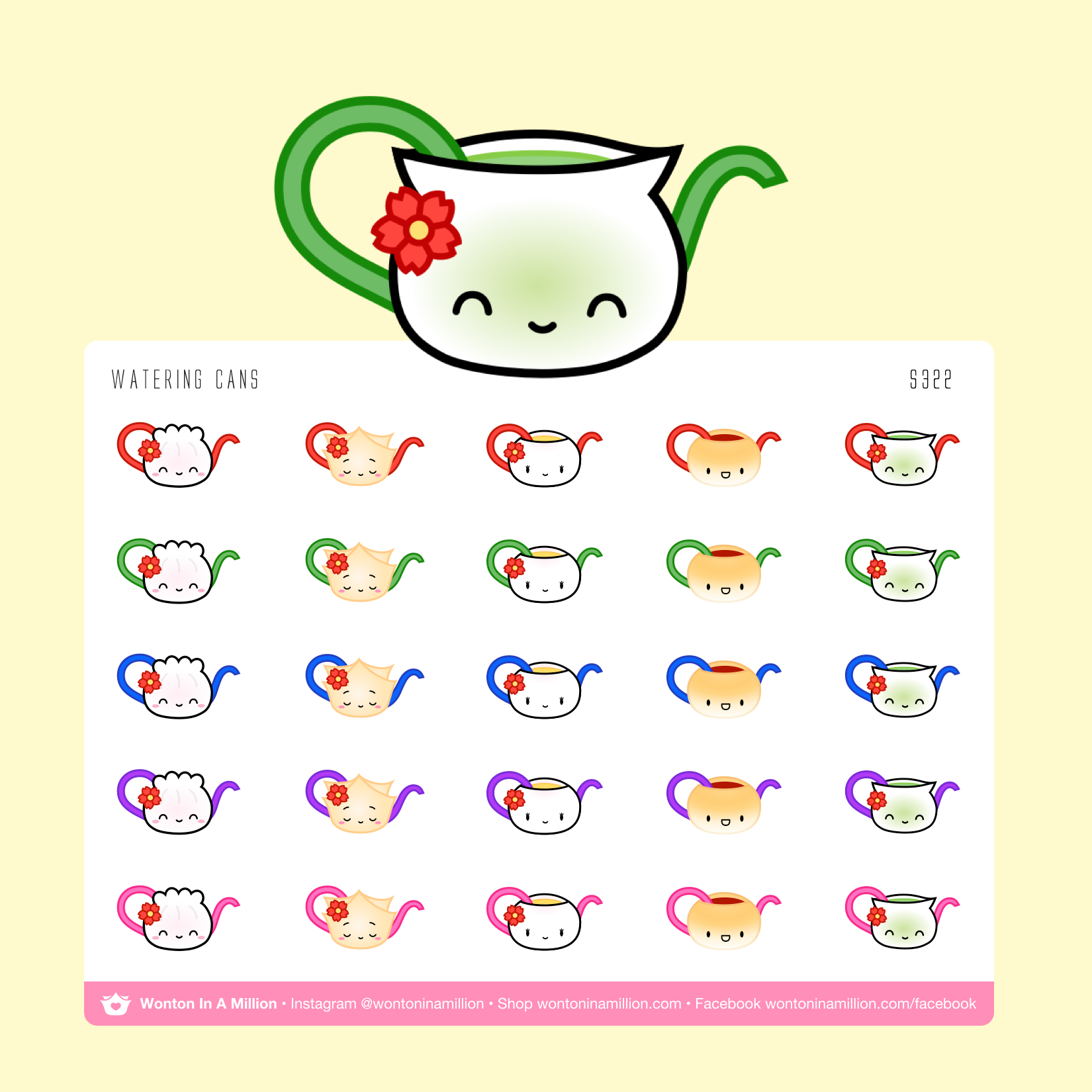 S322 | Plant Watering Cans Stickers