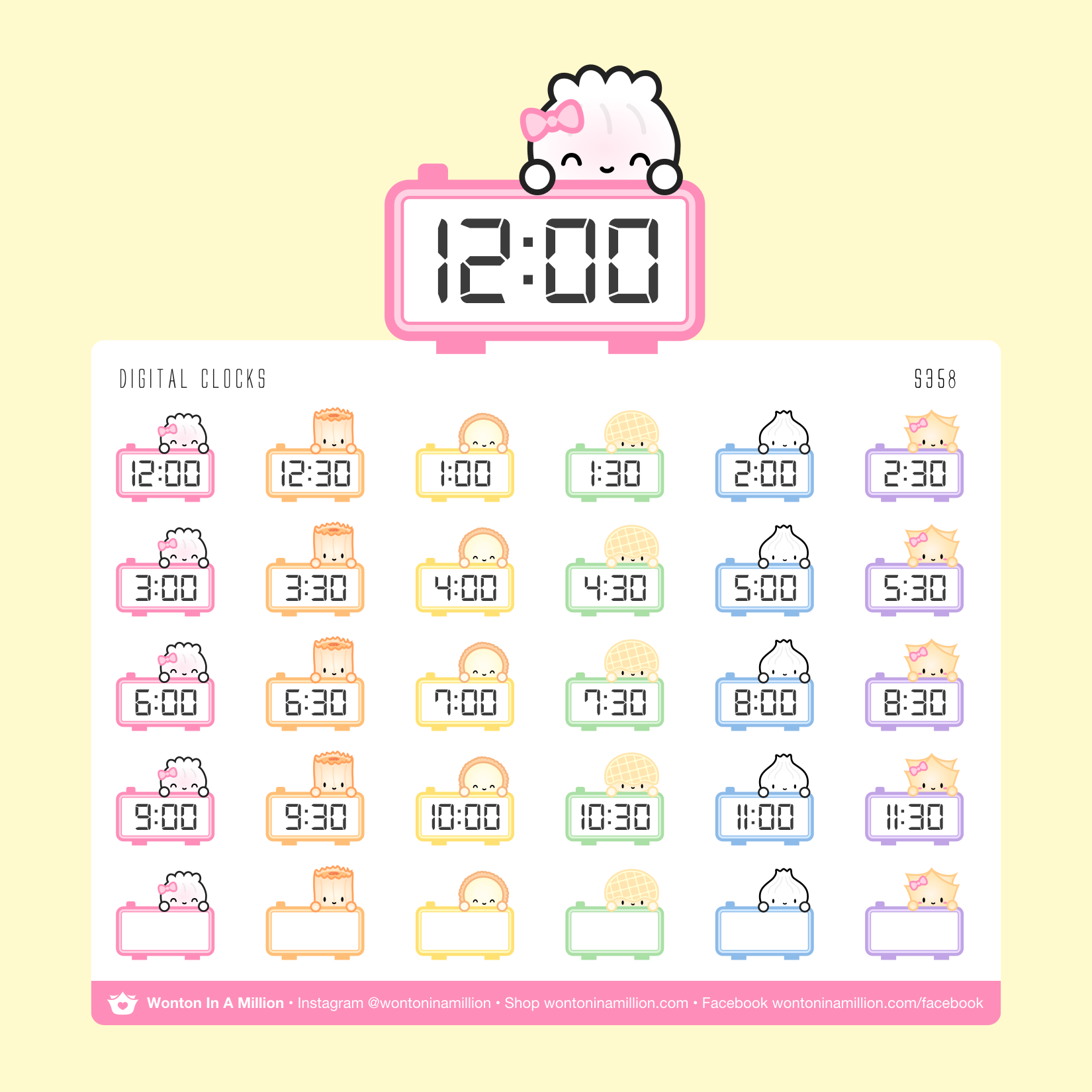 S358 | Digital Clocks Stickers