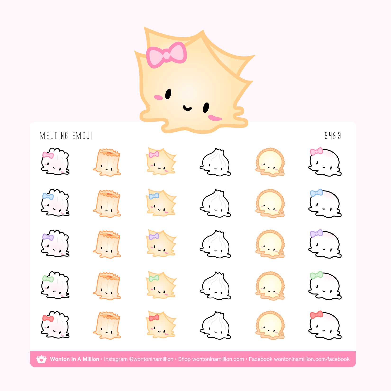 S483 | Melting Emoji Stickers