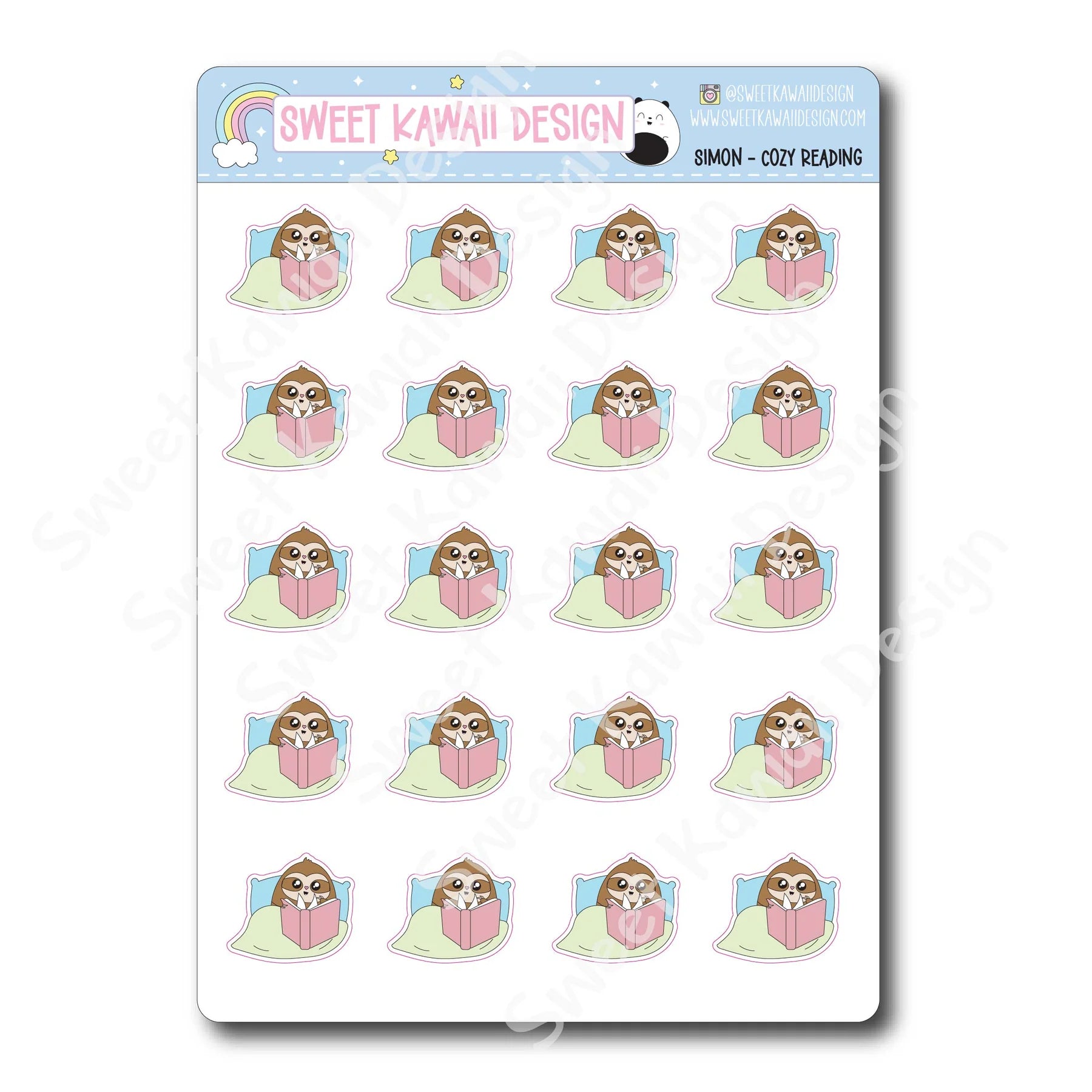 Kawaii Simon Stickers - Cozy Reading
