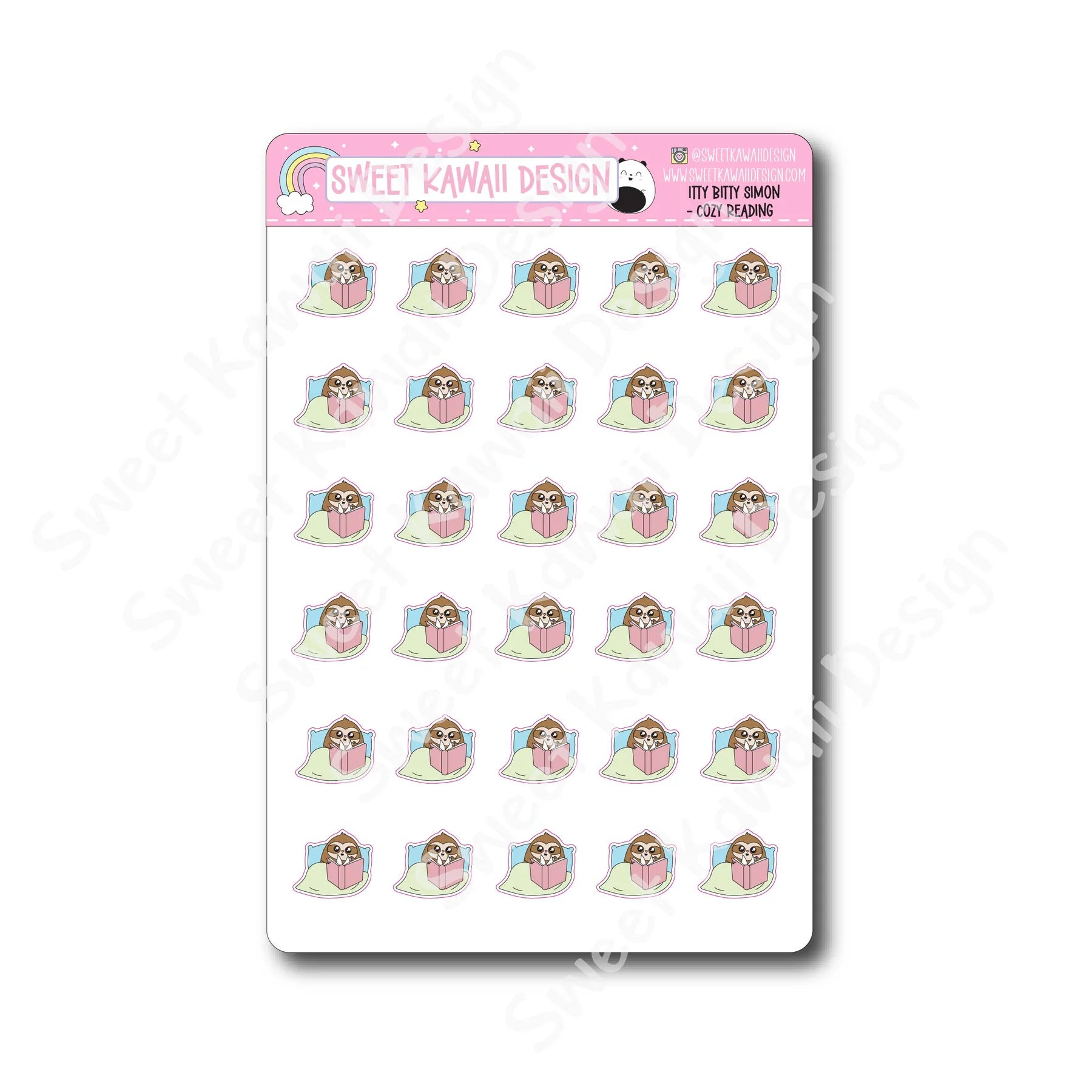 Kawaii Simon Stickers - Cozy Reading