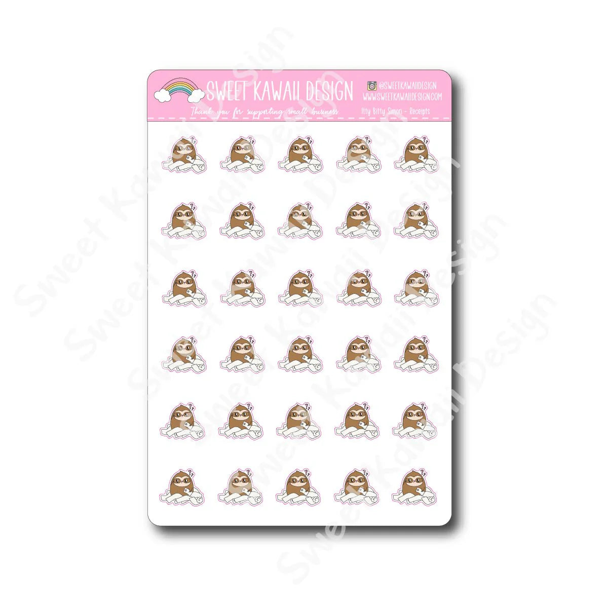 Kawaii Simon Stickers - Receipts