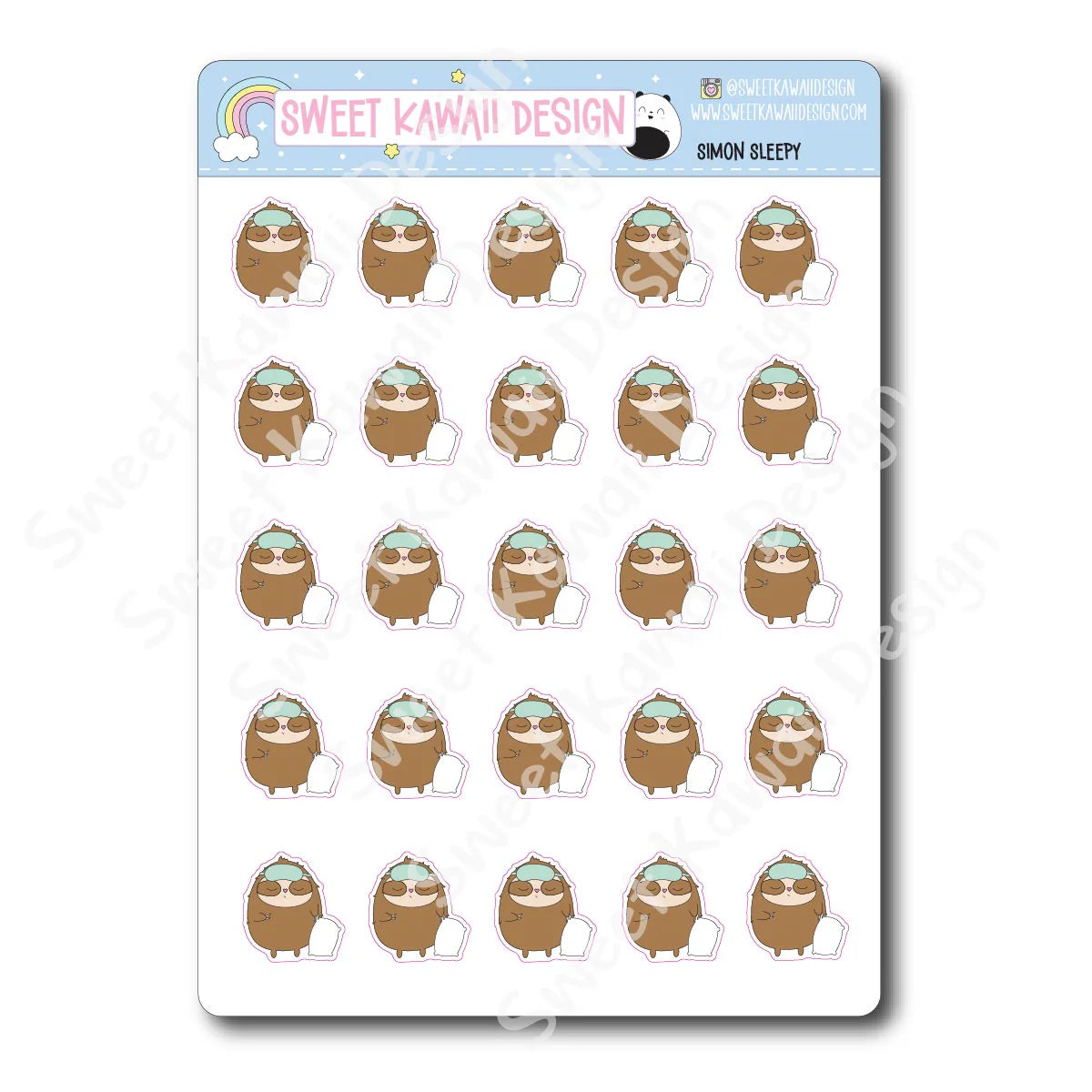 Kawaii Simon Stickers - Sleepy