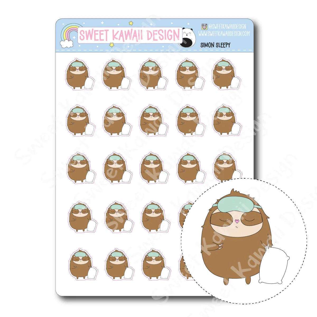 Kawaii Simon Stickers - Sleepy