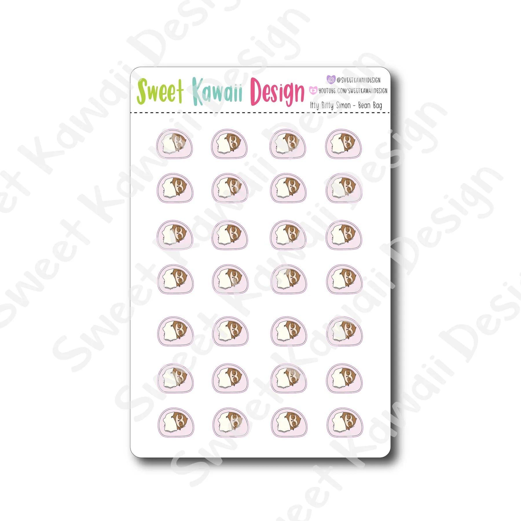 Kawaii Simon Stickers - Bean Bag