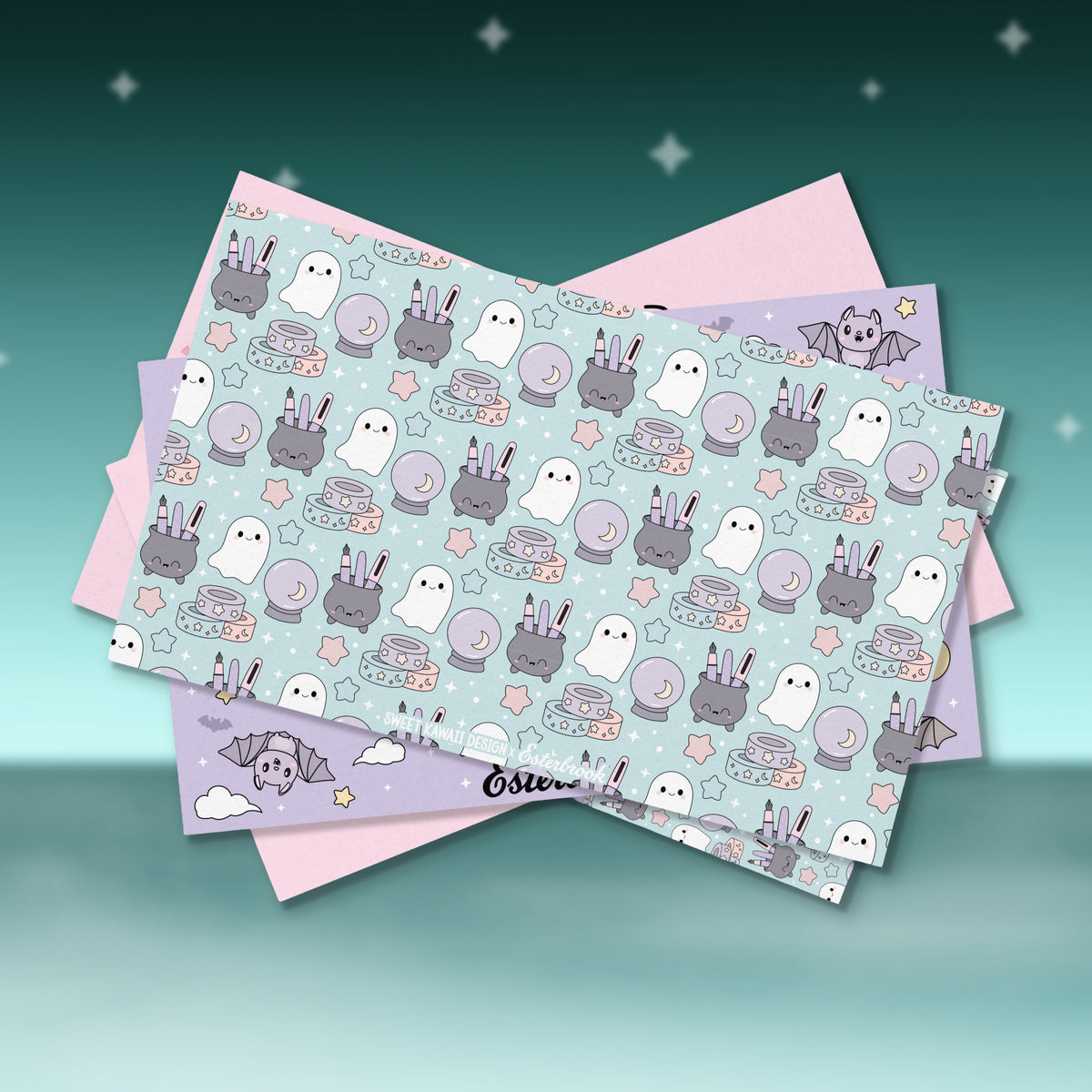 Pastel Halloween Blotter Paper