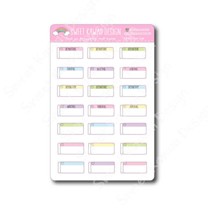 Kawaii Travel Ticket Stickers