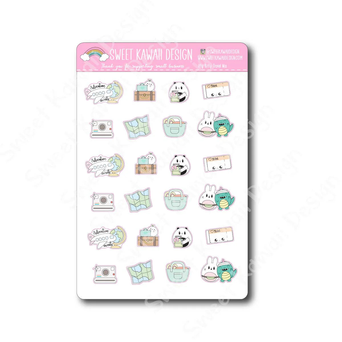Kawaii Poe Stickers - Travel