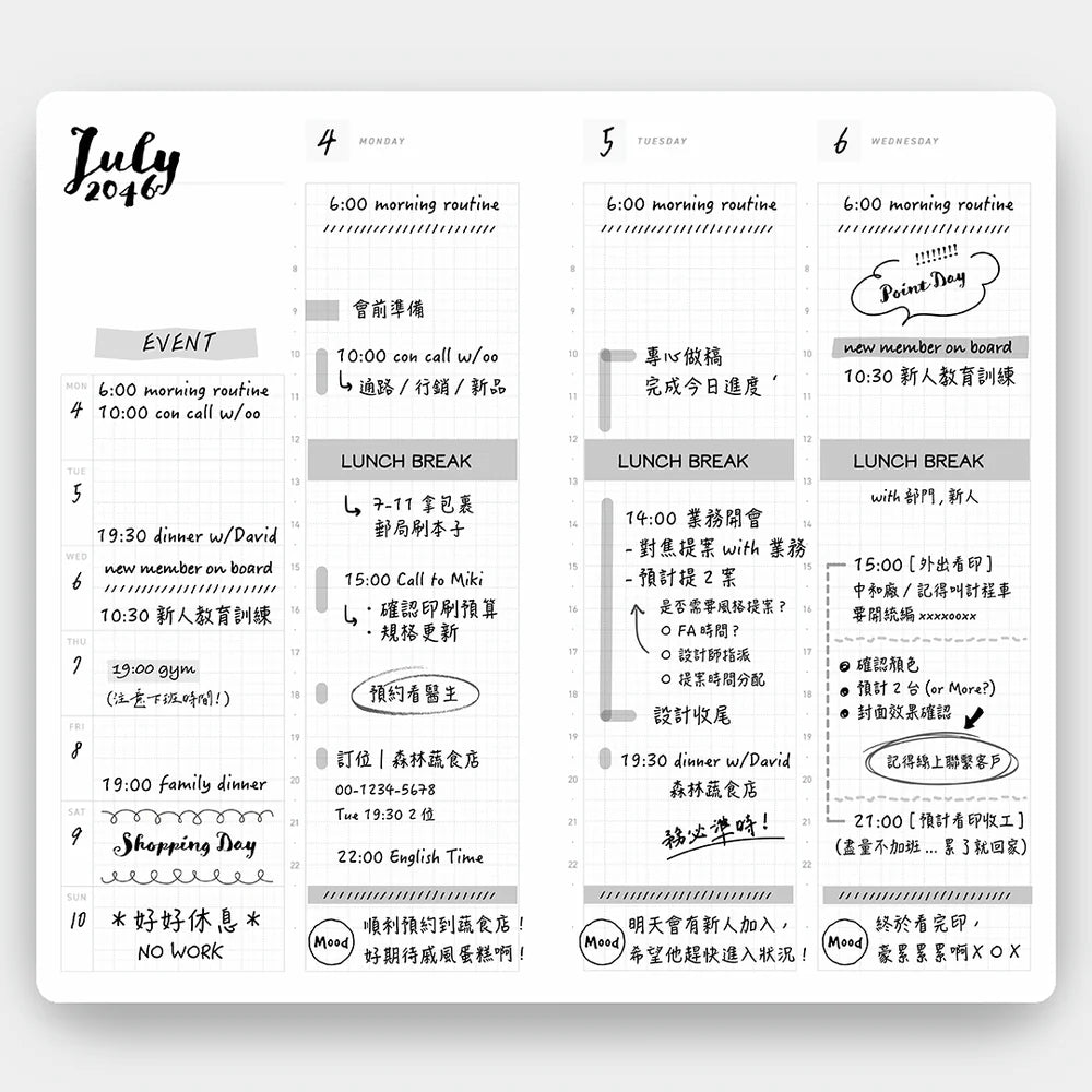 "RECORD" - LITE Undated Hybrid Daily Planner