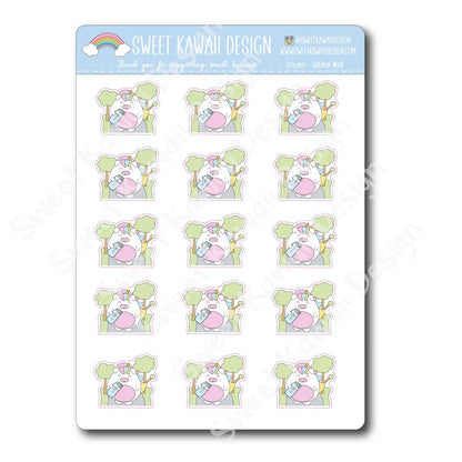 Kawaii Unicorn Stickers - Outdoor Walk