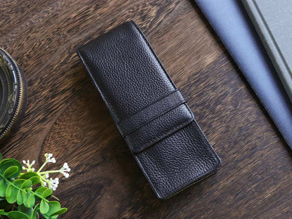 Terasaki Leather Pen Case - Black