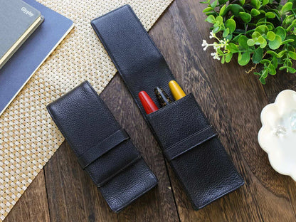Terasaki Leather Pen Case - Black