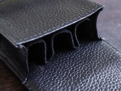 Terasaki Leather Pen Case - Black