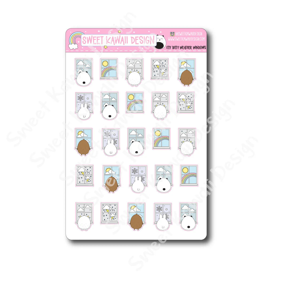 Kawaii Weather Window Stickers