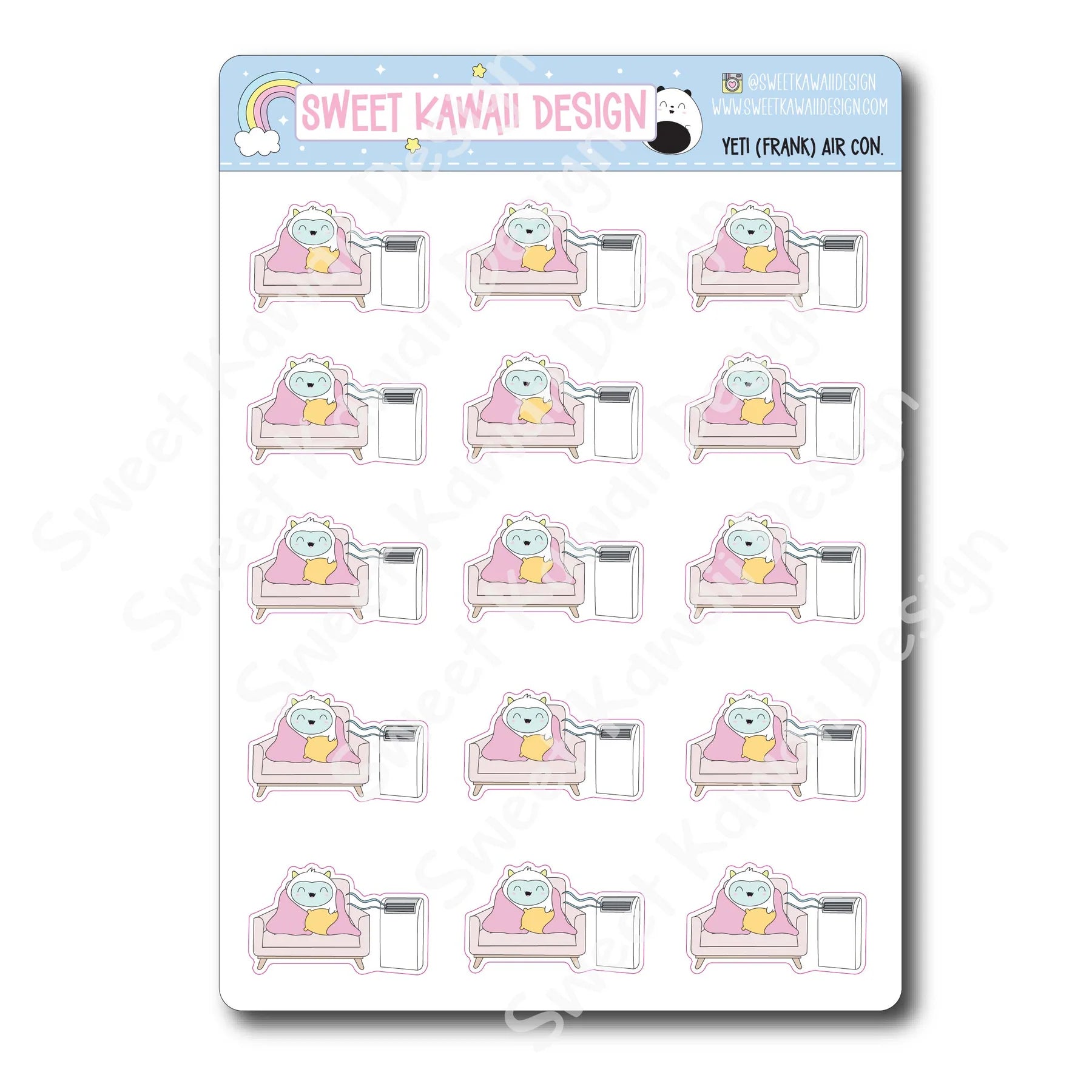 Kawaii Yeti (Frank) Stickers - Air Conditioning