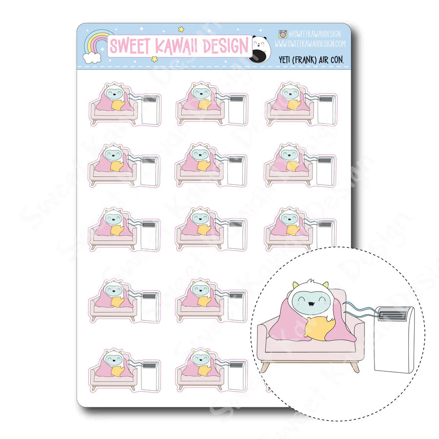 Kawaii Yeti (Frank) Stickers - Air Conditioning