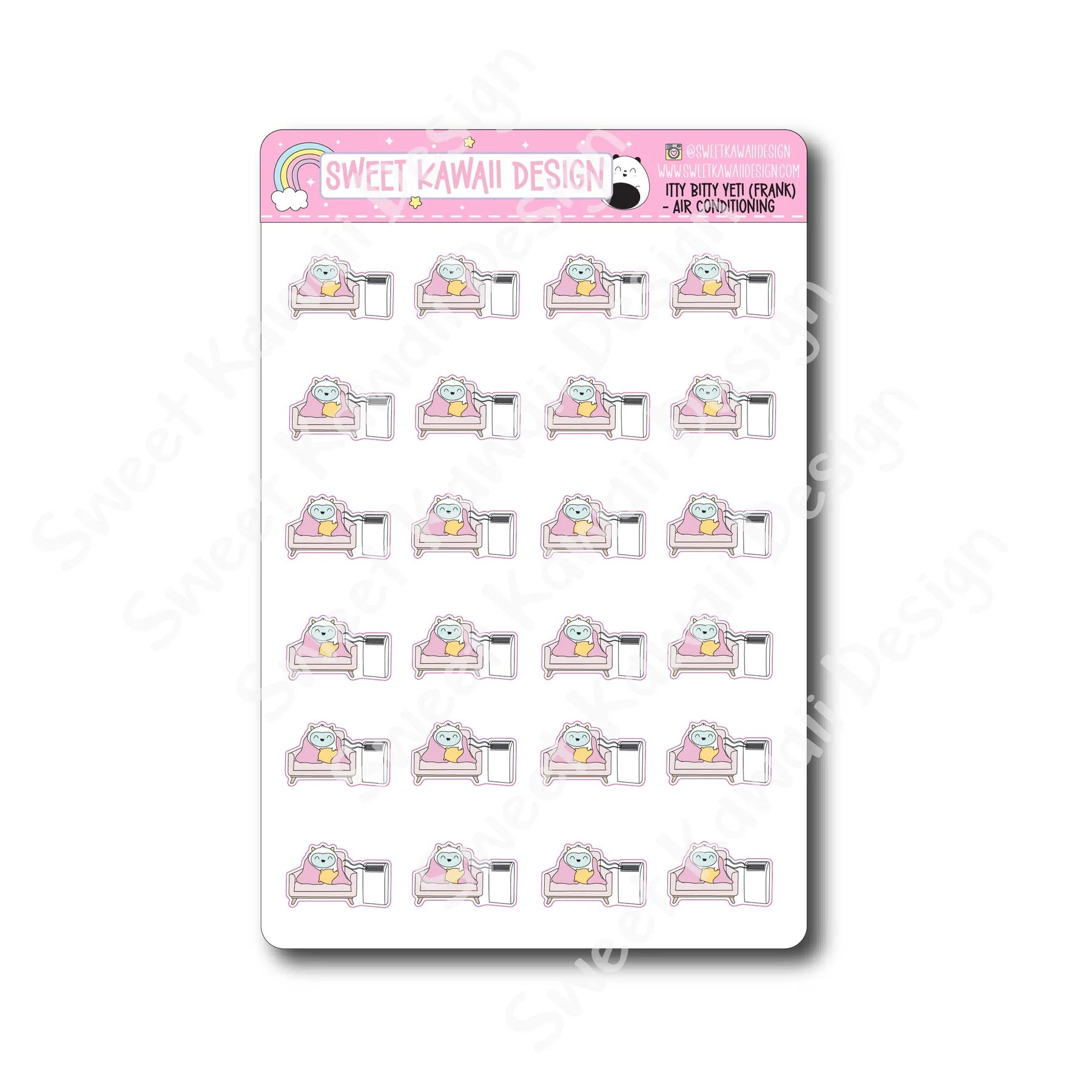 Kawaii Yeti (Frank) Stickers - Air Conditioning
