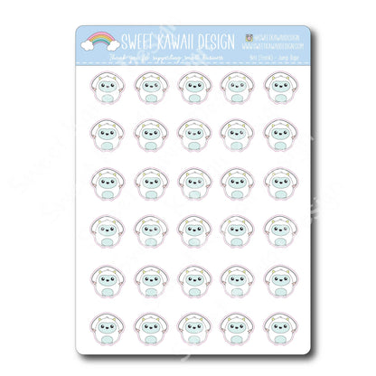 Kawaii Yeti (Frank) Stickers - Jump Rope