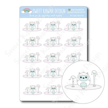 Kawaii Yeti (Frank) Stickers - Splash Pad