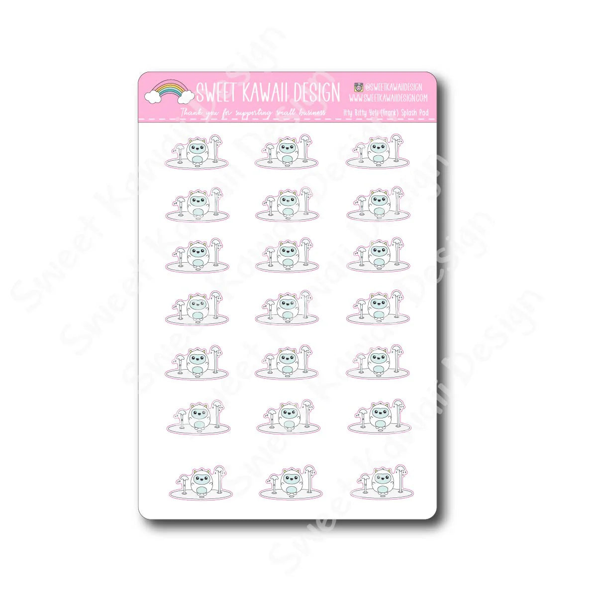Kawaii Yeti (Frank) Stickers - Splash Pad
