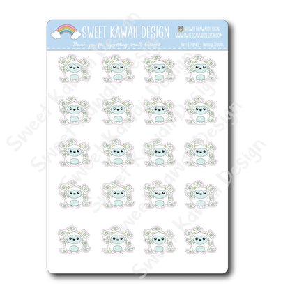 Kawaii Yeti Stickers - Money Stacks