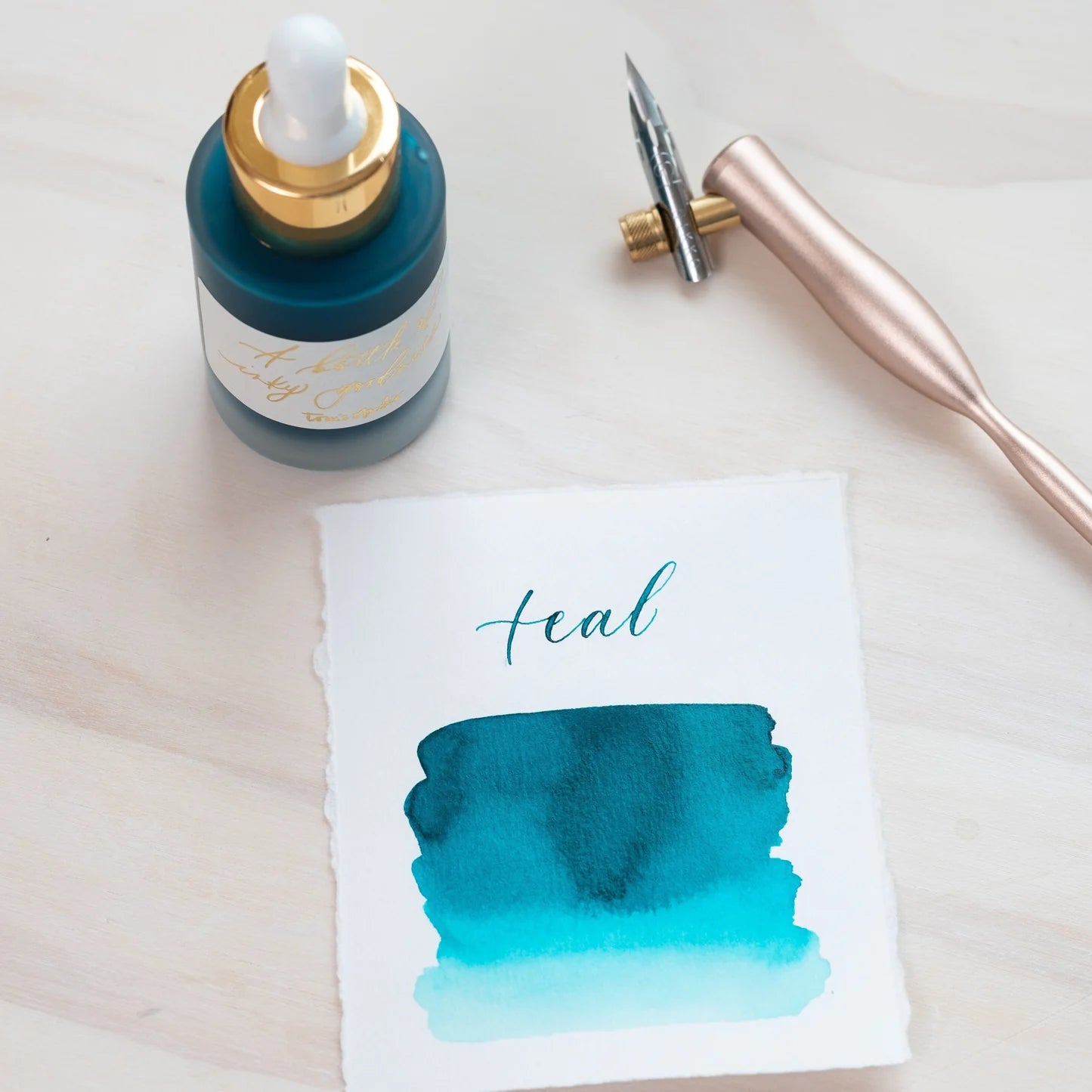 Teal Calligraphy Ink