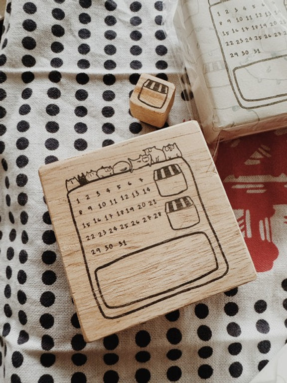 Cats Calendar with Mini Stamp