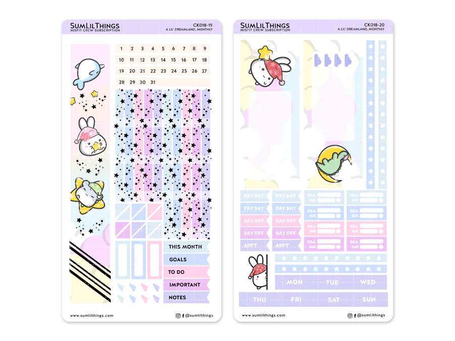 Hobonichi WEEKS Kit - Dreamland - Monthly View