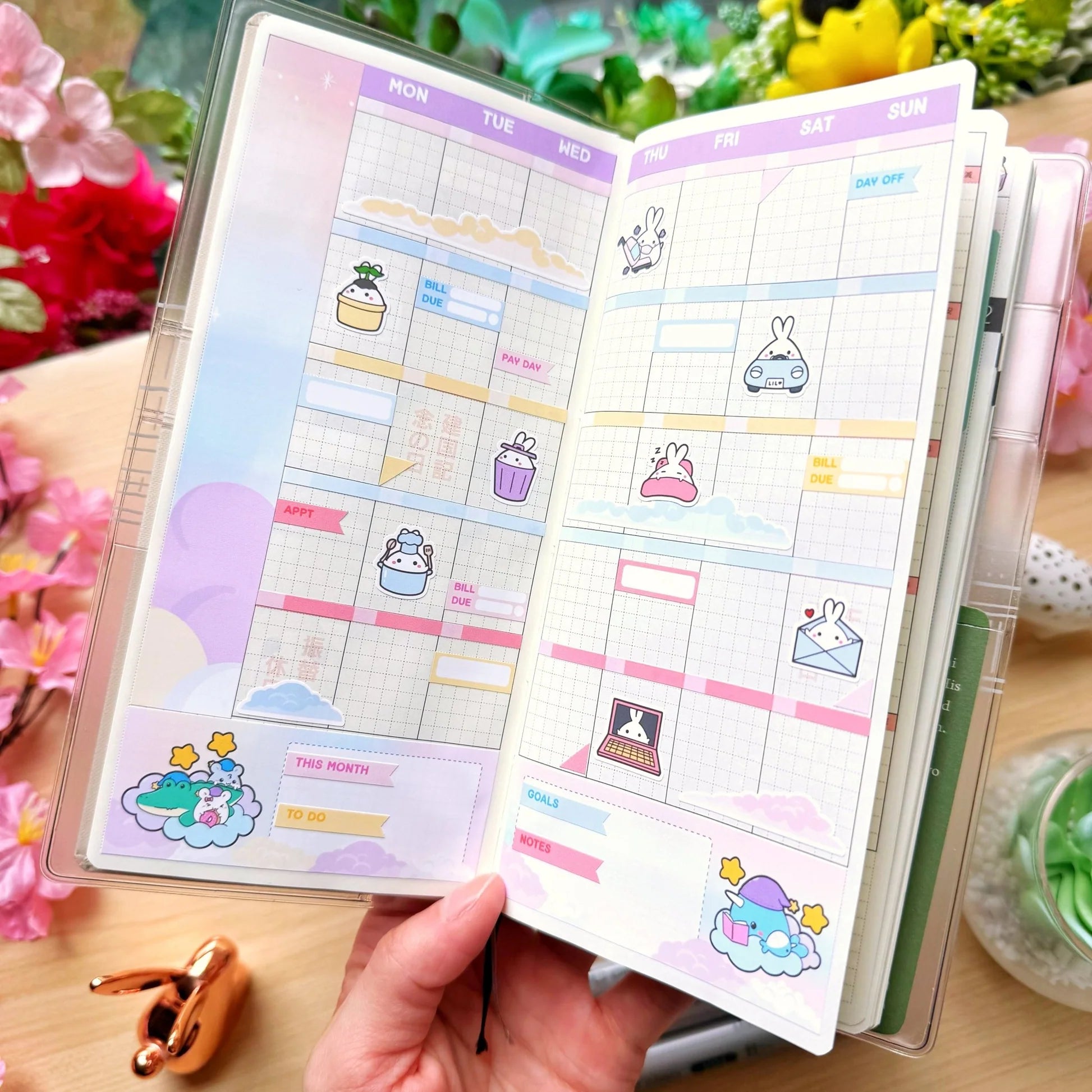 Hobonichi WEEKS Kit - Lil' Fluff & Dreams - Gold Star Foil