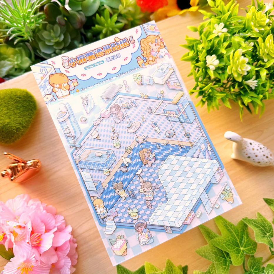 Isometric Scene Sticker - Fresh Bathroom (Small Mochi)