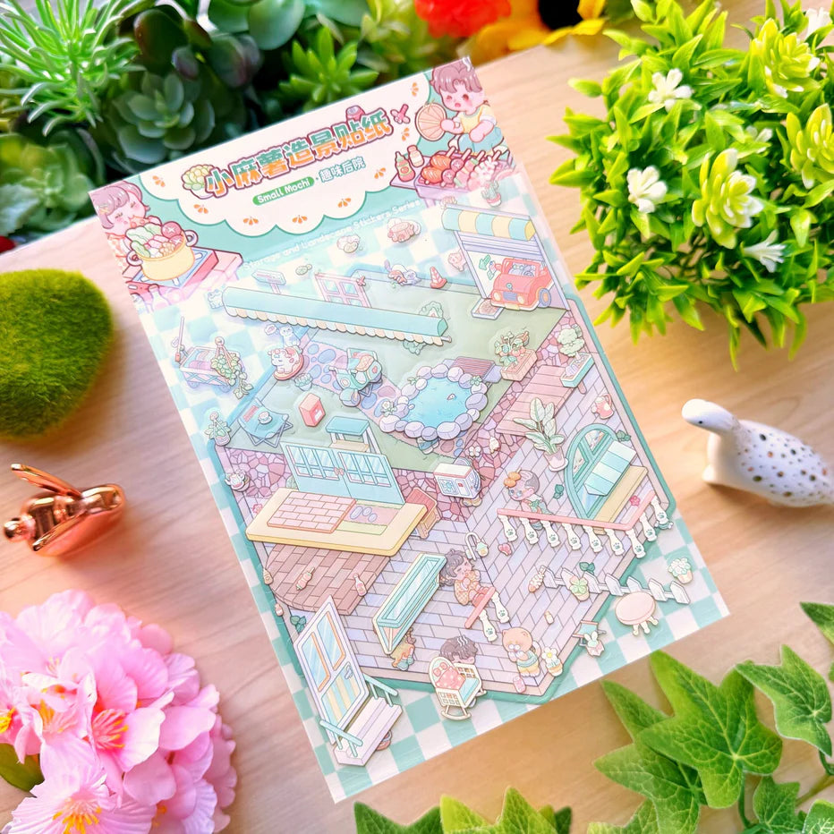 Isometric Scene Sticker - Fun Backyard (Small Mochi)