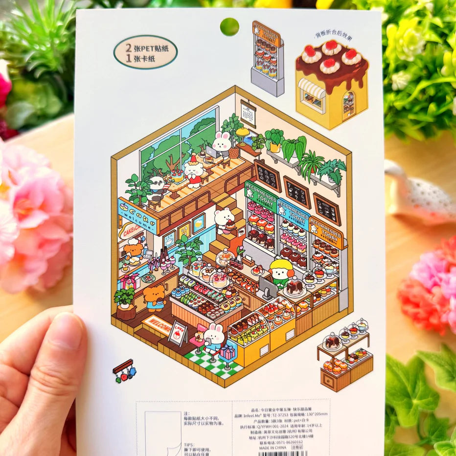 Isometric Scene Sticker - Joyful Dessert House (Series 5)