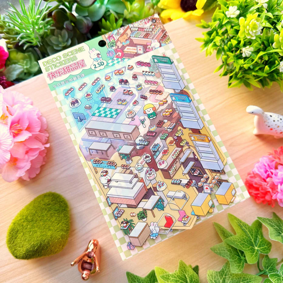 Isometric Scene Sticker - Joyful Dessert House (Series 5)