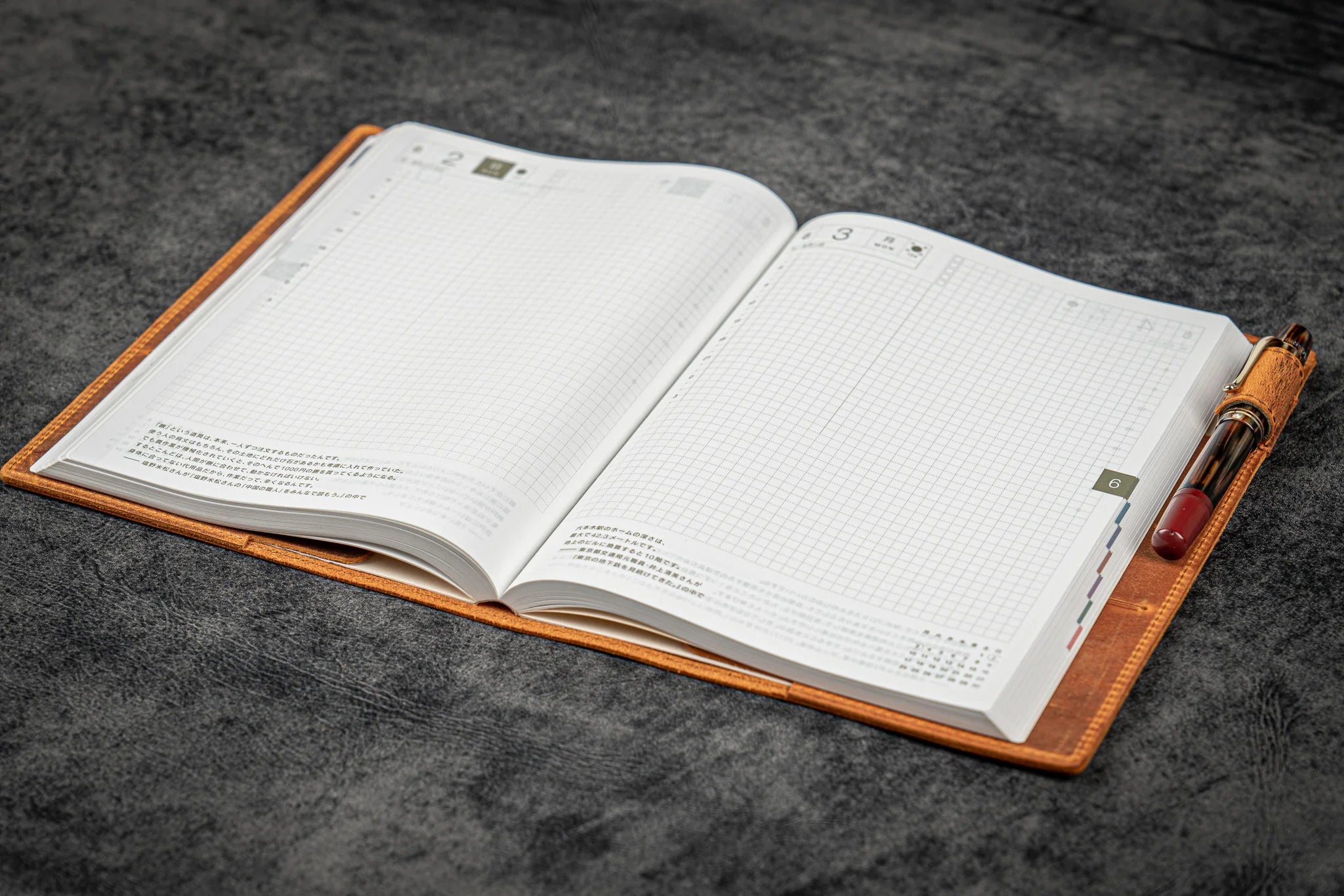 Leather Slim A5 Notebook / Planner Cover - Crazy Horse Brown